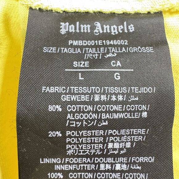 Palm Angels Logo Graphic T-Shirt Mens L Yellow Crewneck Luxury Street Made Italy - Picture 7 of 11